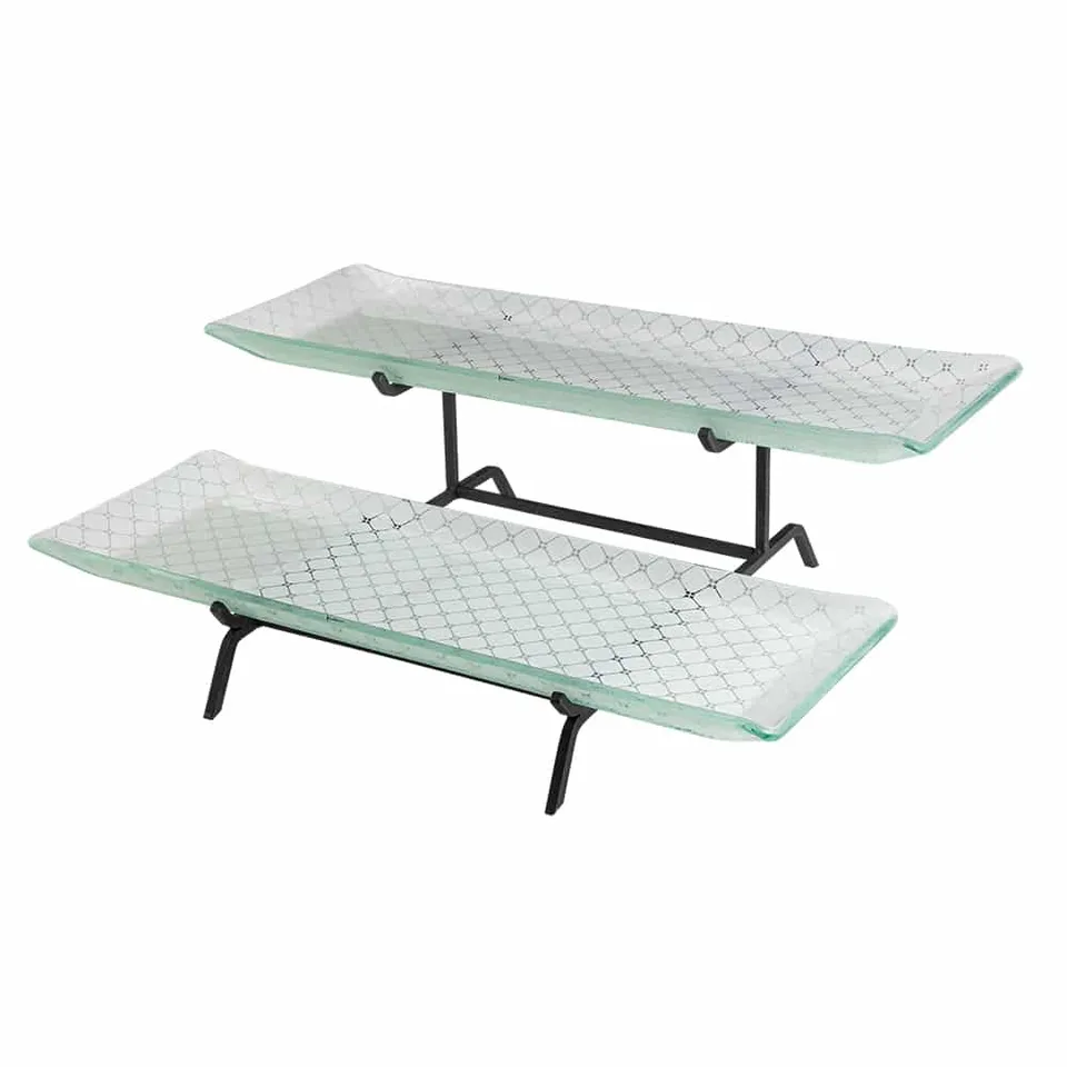rosseto-kalderon-gst02wfp-etagere-2-st-ckig-mit-2-zenit-glas-tabletts-22-5 image 1