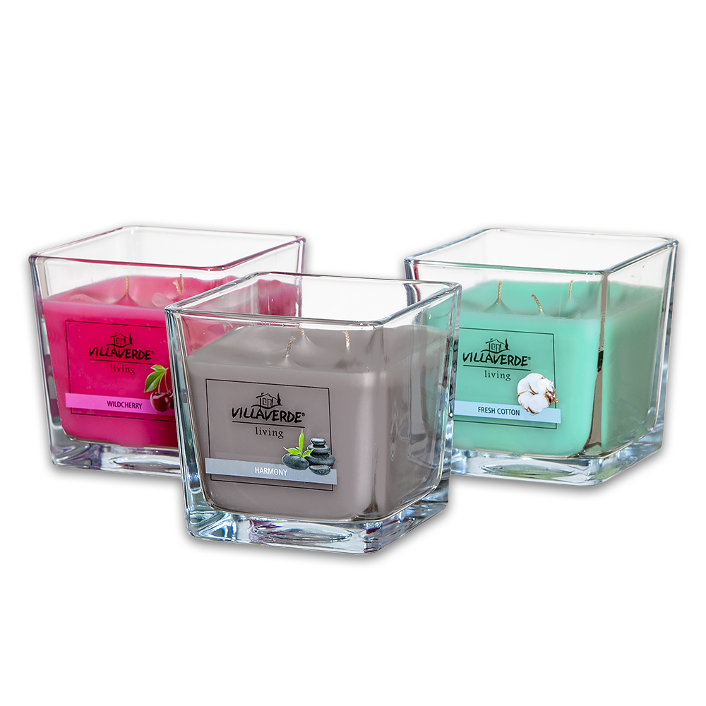 villaverde-duftkerze-3-docht-im-glas-10x10x10-cm image 1