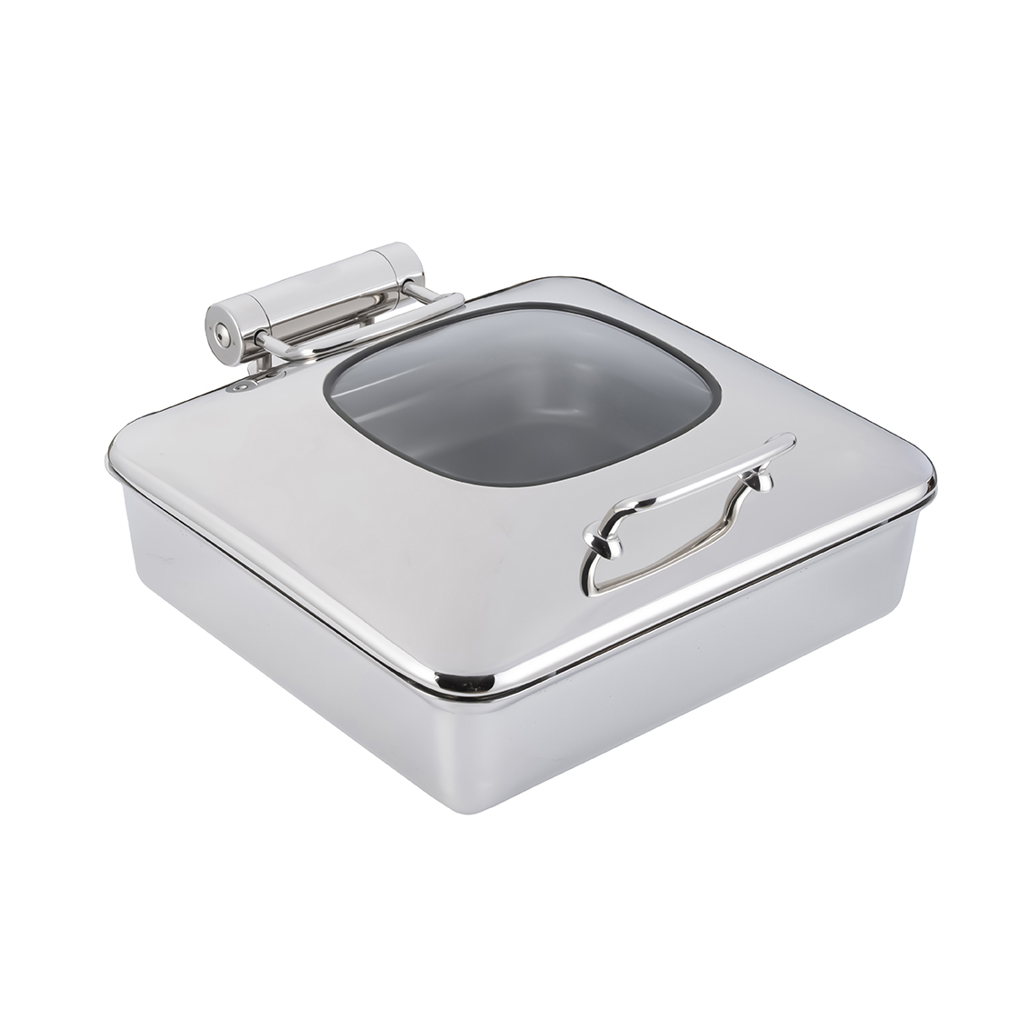 rosseto-vista-gw32esl-ch-chafing-pot-6-34-qt-eckig-chrom-einzeltopf image 1