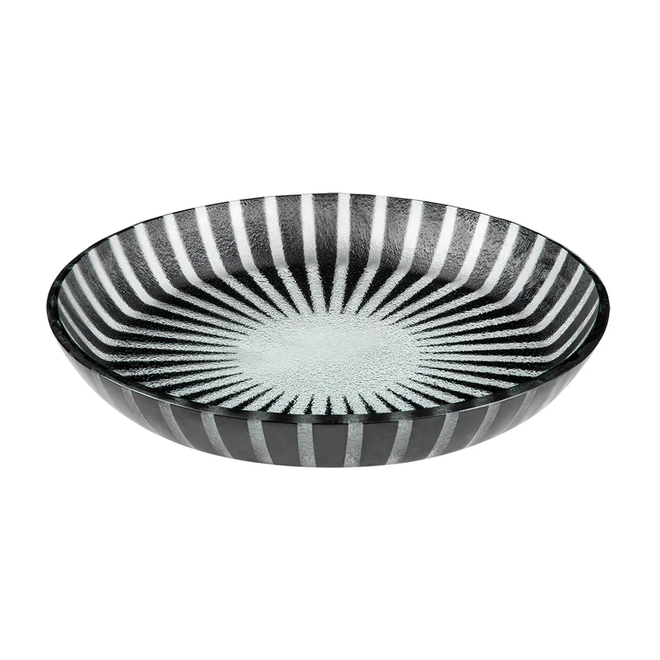 rosseto-gls042b-kalderon-stelo-glasschale-rund-14-zoll-schwarz-2er-set image 1