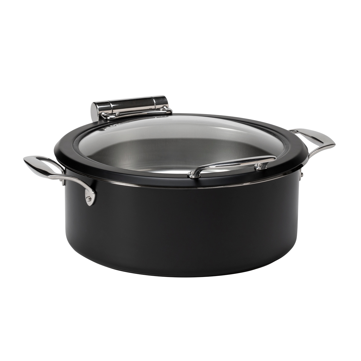 rosseto-le-dish-black-round-chafing-pot-4-8-qt-gwd300el-bk image 1