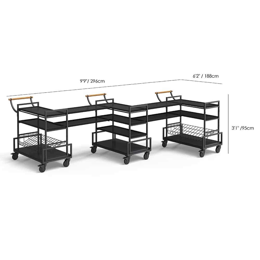 rosseto-modulite-mc-servbase2-servierwagen-schwarz-mit-griff image 3