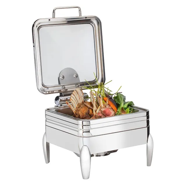 rosseto-de-luxe-cp402f-chafing-dish-eckig-edelstahl-glasdeckel image 1