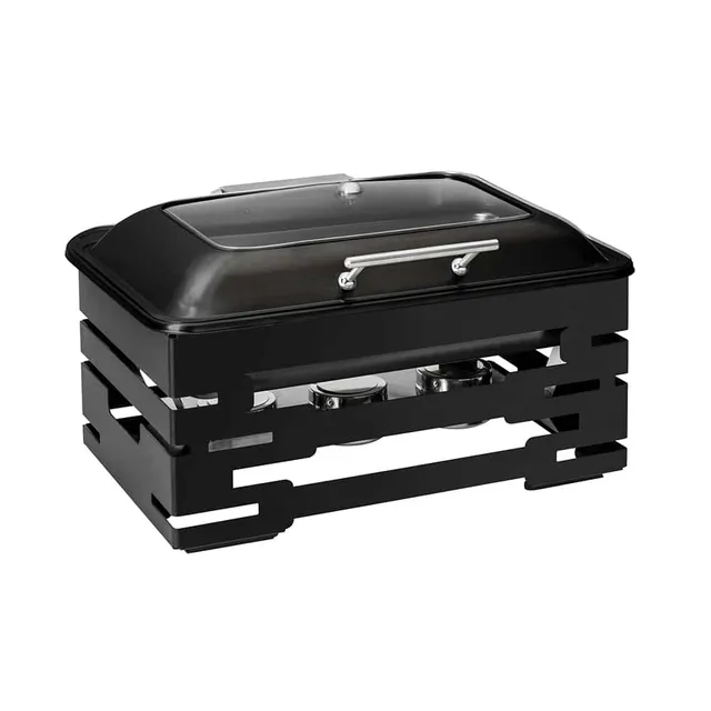 rosseto-multi-chef-sk081-chafing-dish-10-zoll-schwarz-mit-soft-close-deckel image 1
