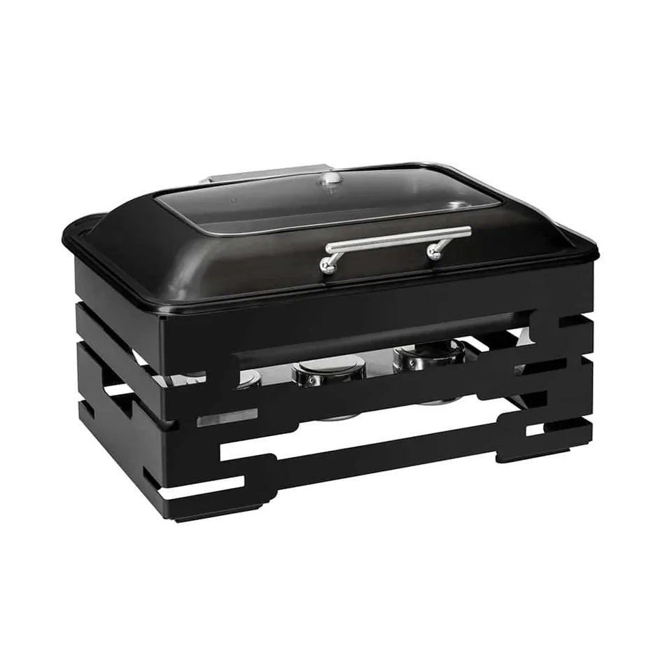 rosseto-multi-chef-sk081-chafing-dish-10-zoll-schwarz-mit-soft-close-deckel image 1
