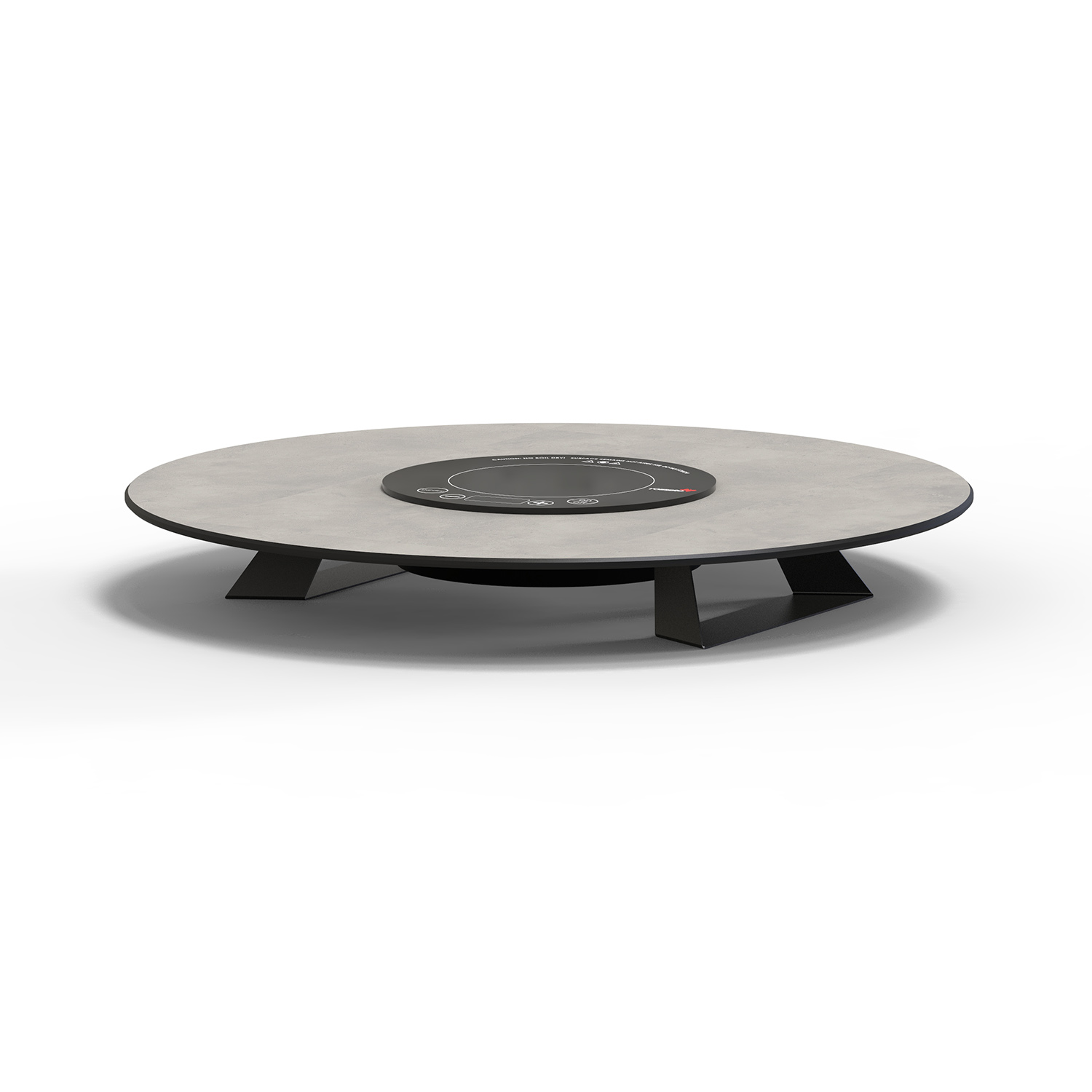 rosseto-alto-induction-riser-rund-25-zoll-concrete-gray-mit-3-zoll-schwarzen-bei image 1