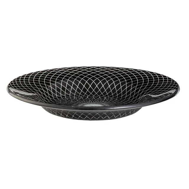 rosseto-kalderon-spiro-gls039b-glass-bowl-rund-15-4-zoll-schwarz image 1