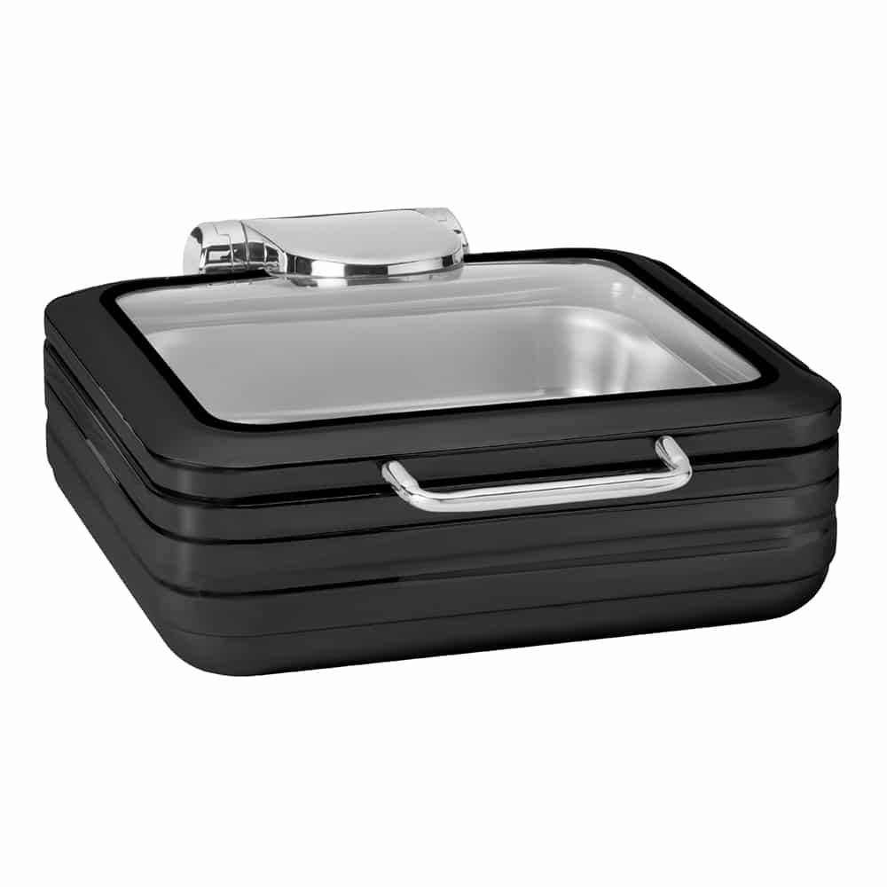 rosseto-de-luxe-cp402-bk-eckiges-chafing-dish-matt-schwarz-mit-glasdeckel image 1