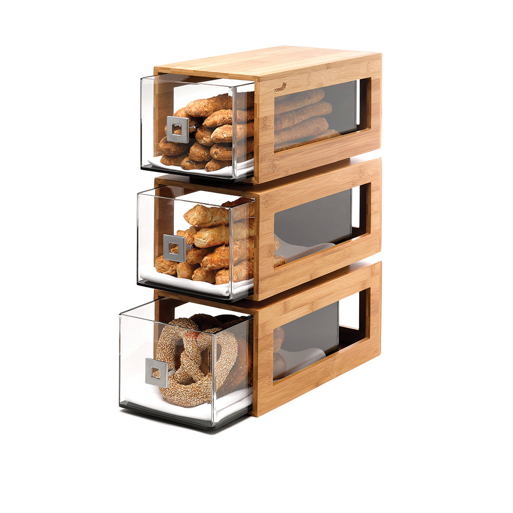 rosseto-bd104-three-tier-bambus-bakery-display-s-ule-mit-acryl-schubladen image 1