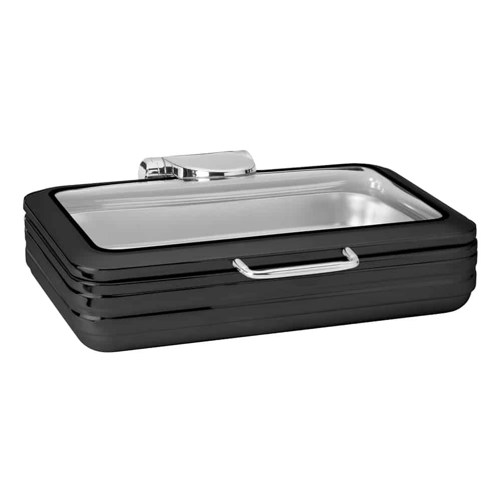 rosseto-de-luxe-cp401-bk-chafing-dish-rechteckig-schwarz-matt-mit-glasdeckel-ind image 1
