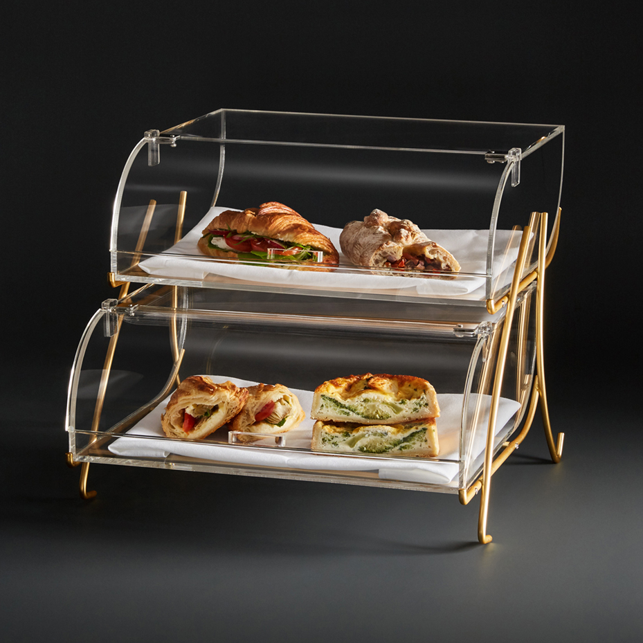 rosseto-bk020-bakery-display-2-st-ckig-klar-acryl-mit-messing-drahtgestell image 1