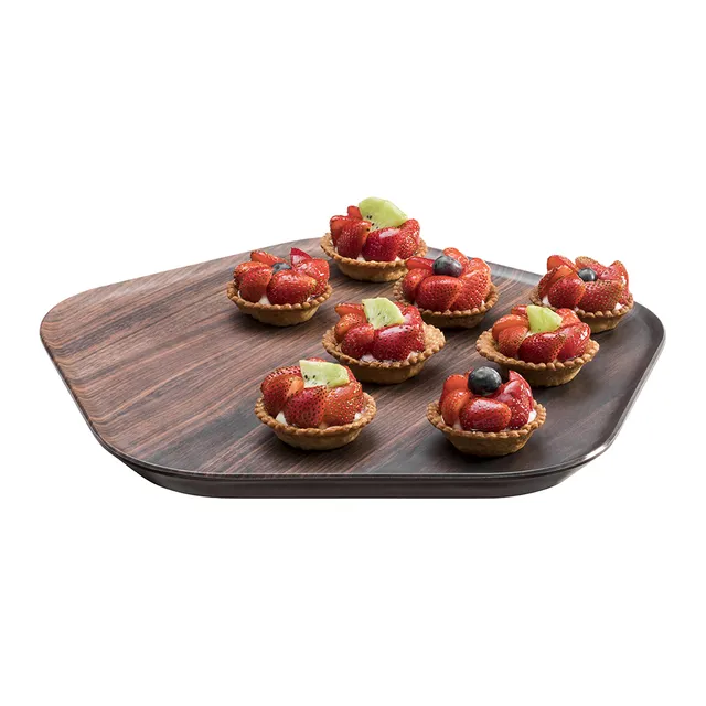 rosseto-mel028-forme-melamin-tablett-walnut-polygon-3-st-ck image 1