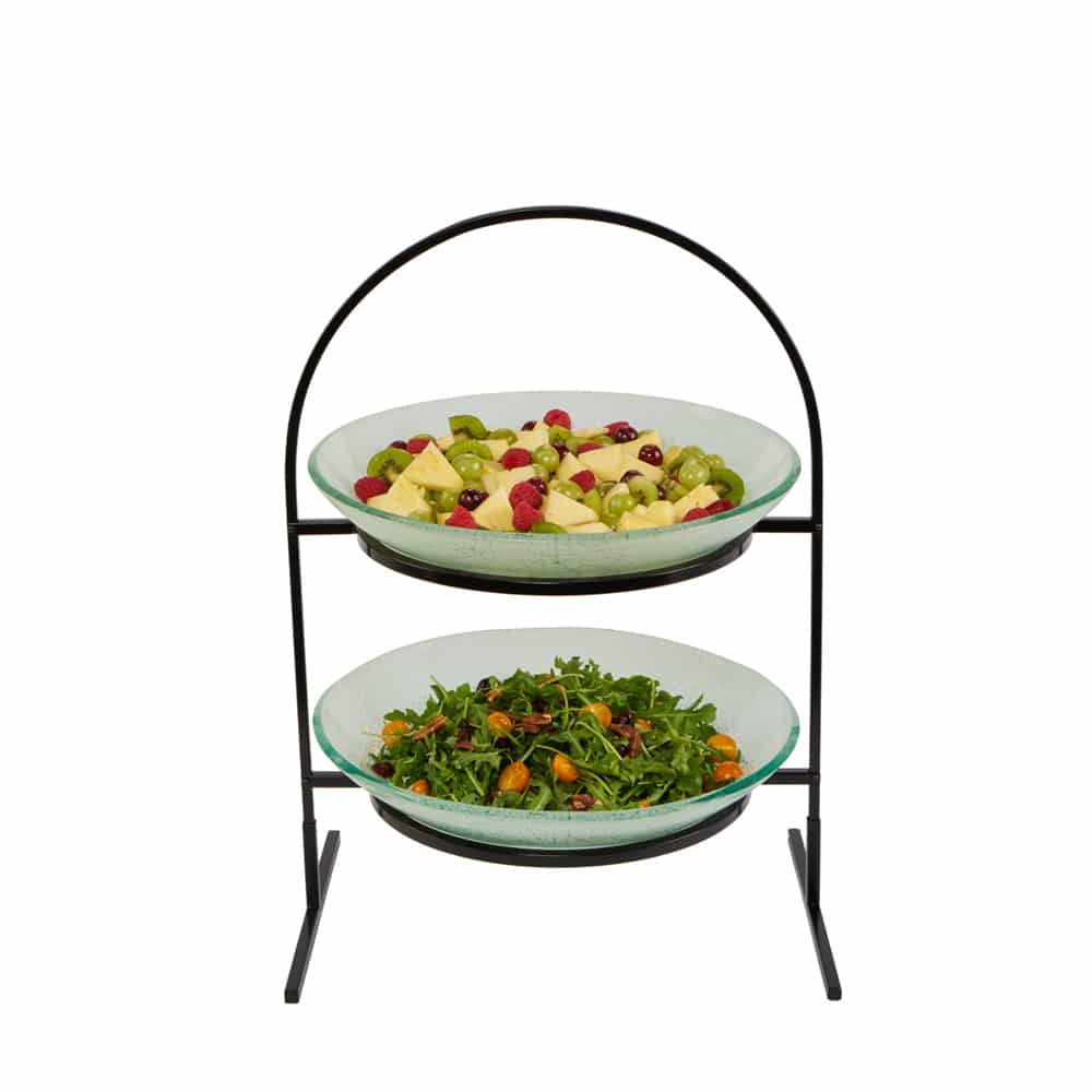 rosseto-kalderon-gst08fwfp-etagere-2-stufig-mit-2-foglia-glasschalen-wei-35-5-cm image 1