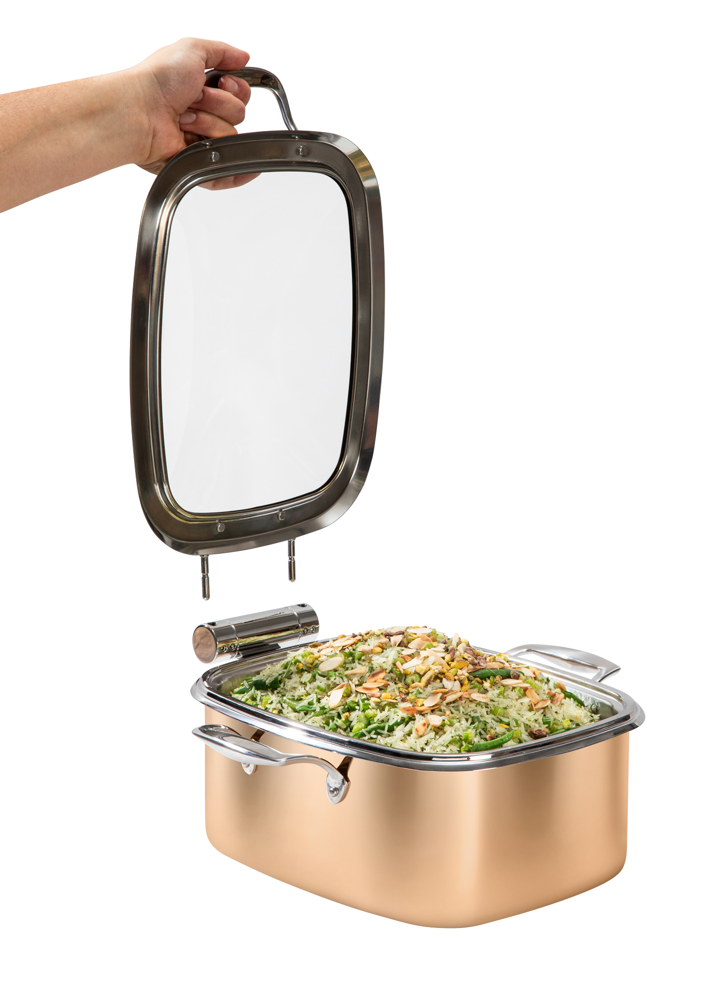 rosseto-le-dish-gold-square-chafing-dish-4-2-qt-gwd295el-gr image 3