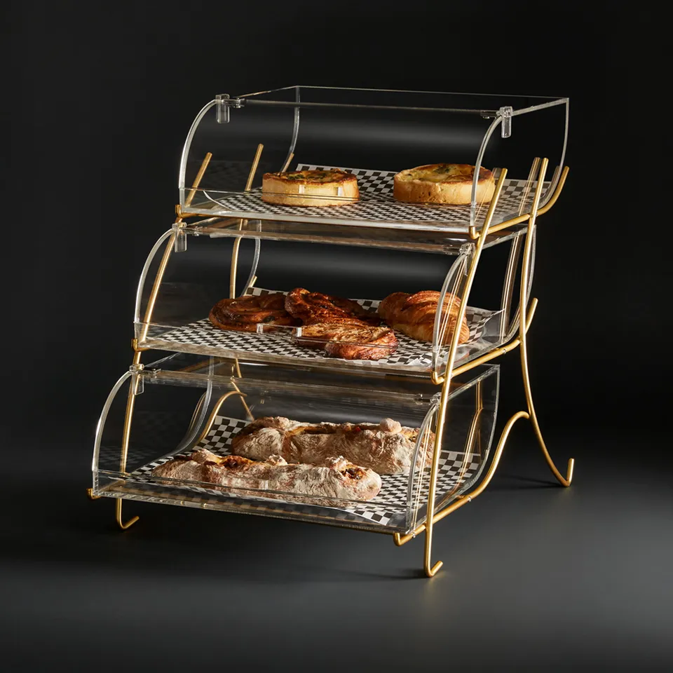 rosseto-bk021-bakery-etagere-3-st-ckig-acryl-mit-messing-st-nder image 1