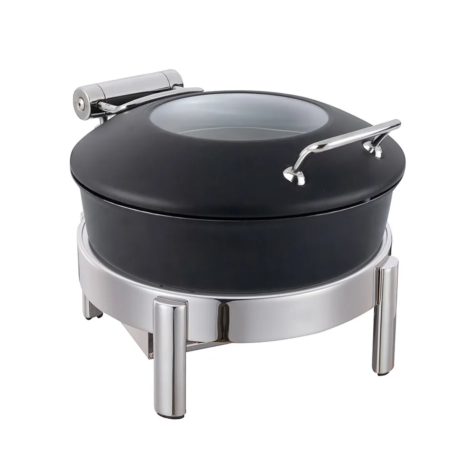 rosseto-vista-gw40eslk-bkch-runder-chafing-pot-4-22-qt-schwarz image 1