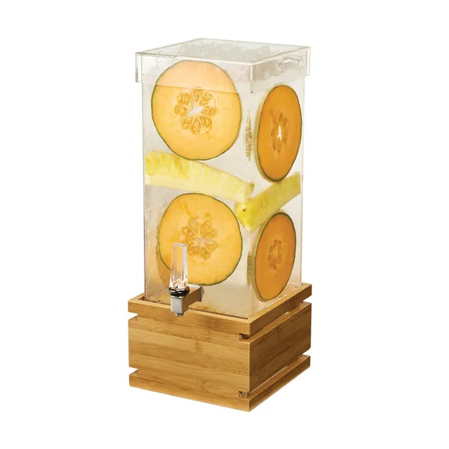 rosseto-ld180-getr-nkedispenser-4-gal-rechteckig-klares-acryl-mit-bambus-basis image 1