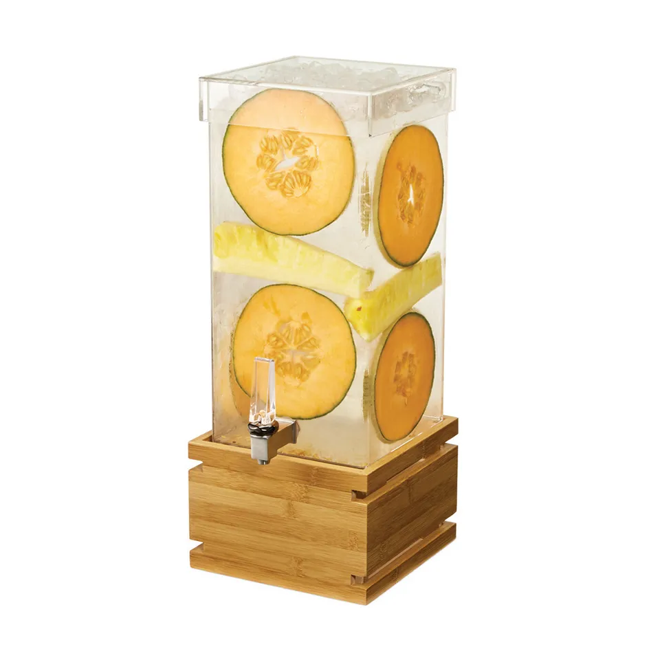 rosseto-ld180-getr-nkedispenser-4-gal-rechteckig-klares-acryl-mit-bambus-basis image 1