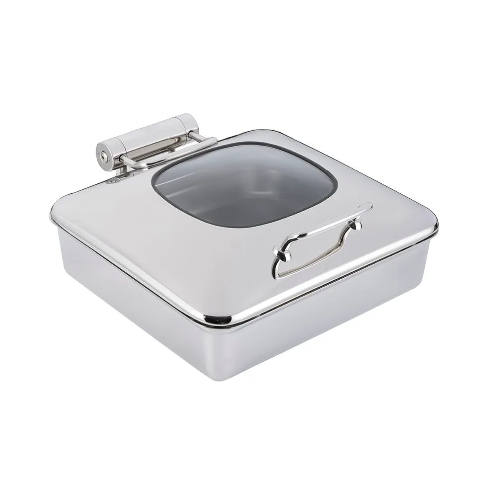 rosseto-vista-gw32esl-ch-chafing-pot-6-34-qt-eckig-chrom-einzeltopf image 1