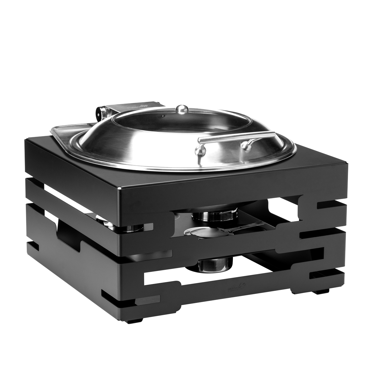 rosseto-multi-chef-sk088-warmer-schwarz-matt-eckig-mit-rundem-chafer-soft-close image 1
