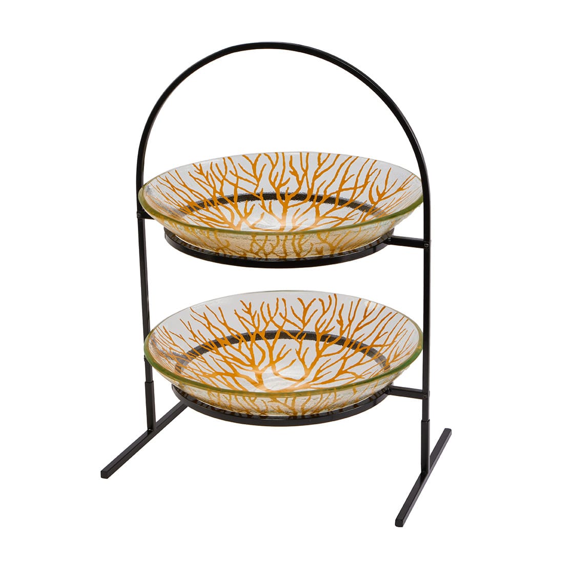 rosseto-kalderon-gst08mfp-etagere-2-stufig-mit-2-radici-glasschalen-senf image 2