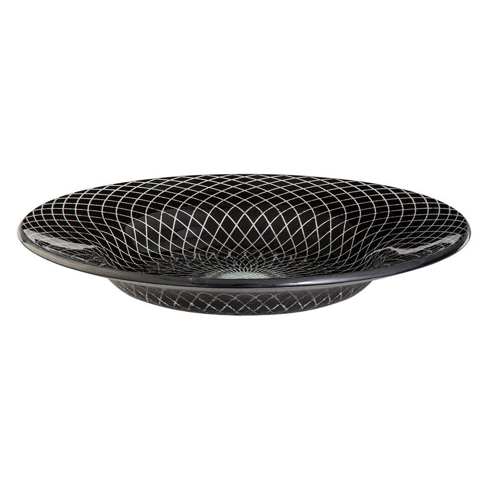 rosseto-kalderon-spiro-gls039b-glass-bowl-rund-15-4-zoll-schwarz image 1