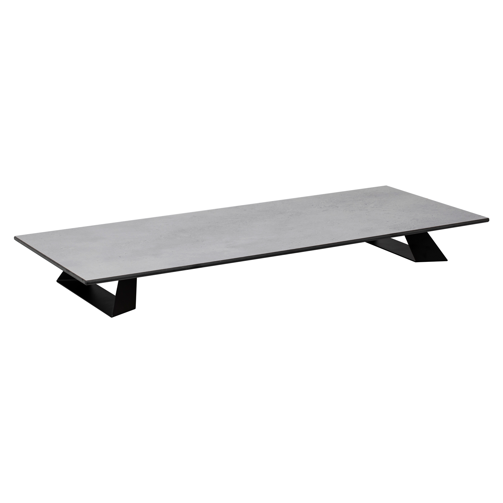 rosseto-alto-riser-rechteckig-breit-betongrau-mit-schwarzen-f-en-hplrs18 image 1