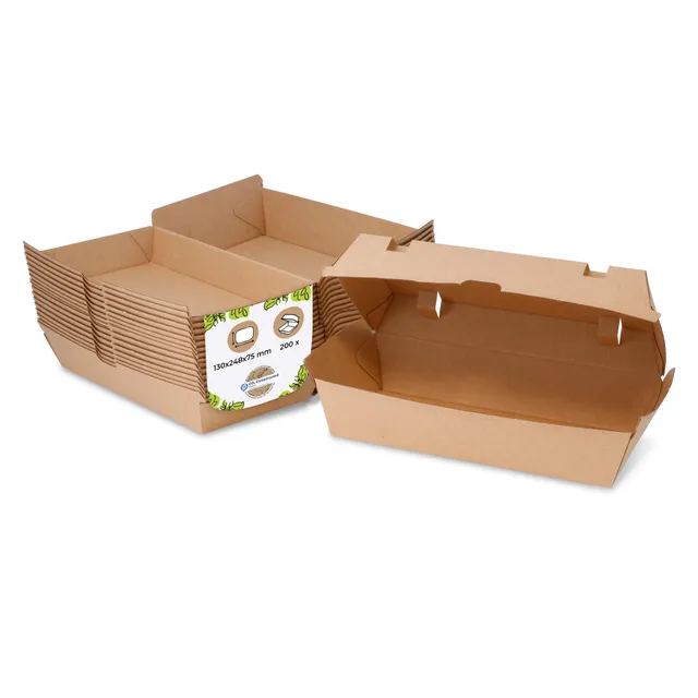 biozoyg-take-away-burger-box-13-x-24-8-x-7-5-cm-braun-wei-200-st-ck image 1