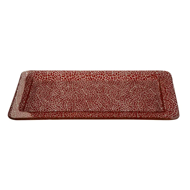 rosseto-kalderon-foglia-gls045c-platte-rechteckig-16-zoll-cognac-glas-handgemach image 1