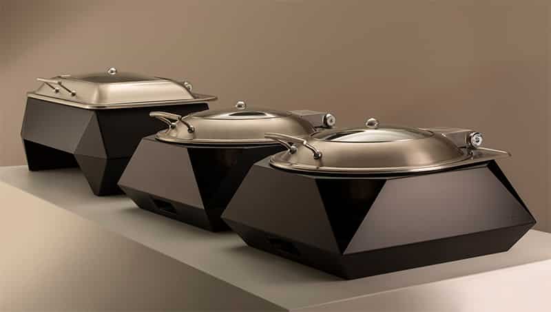 rosseto-round-diamond-multi-chef-chafing-dish-schwarz-sk050-2-teilig-mit-soft-cl image 2