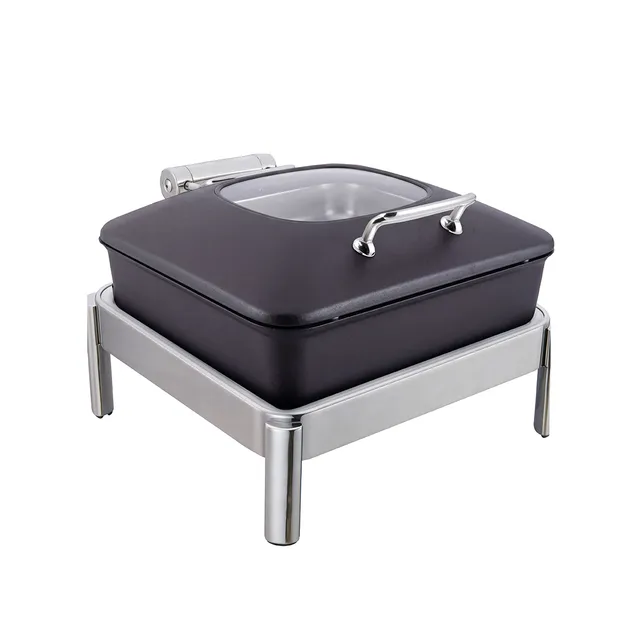 rosseto-vista-gw32eslk-bkch-chafing-pot-6-34-qt-schwarz-mit-chromrahmen-brenner- image 1