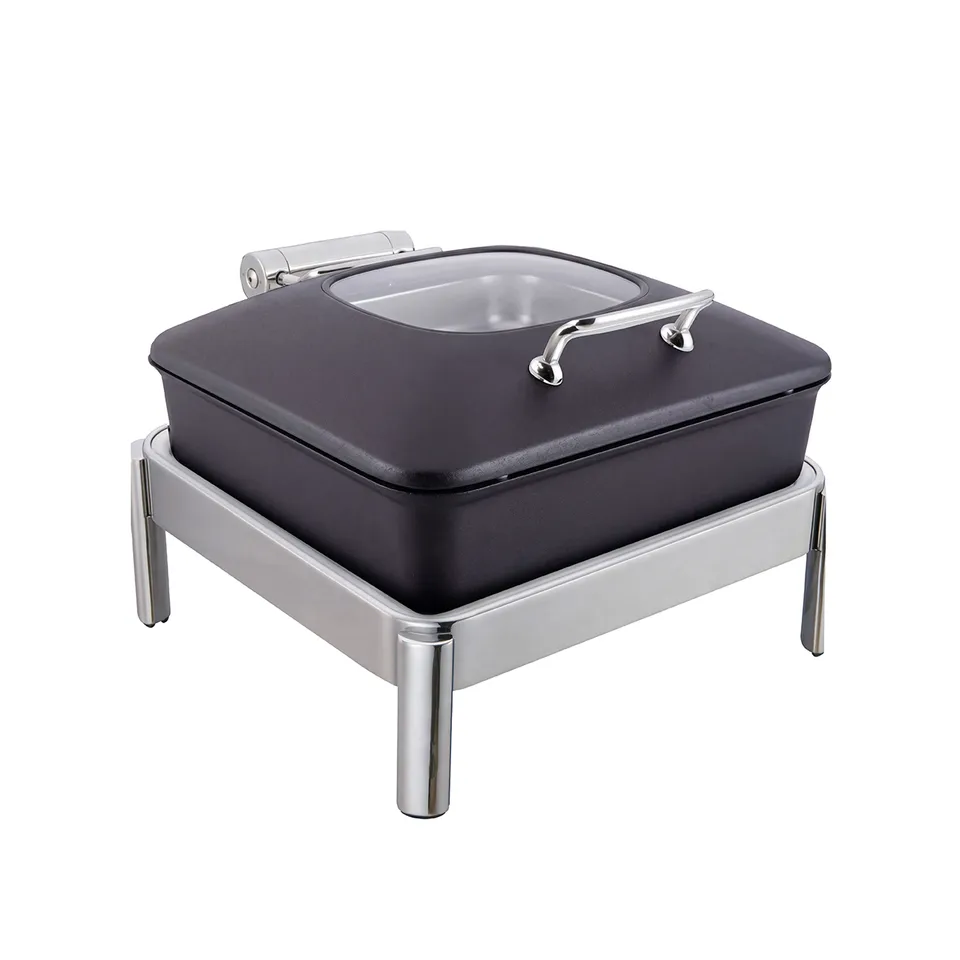 rosseto-vista-gw32eslk-bkch-chafing-pot-6-34-qt-schwarz-mit-chromrahmen-brenner- image 1