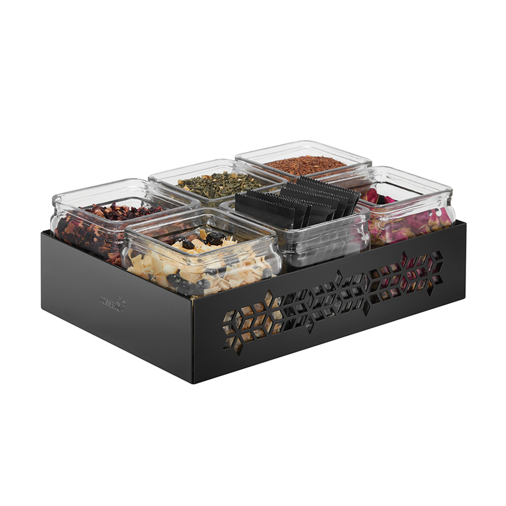 rosseto-mosaic-sm315-glasgef-set-6-teilig-black-matte-halter image 1
