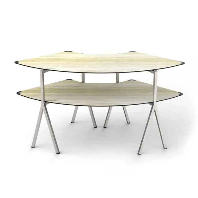 rosseto-mt-2006nws-modulite-table-system-2-ebenen-natural-wood-edelstahl image 1
