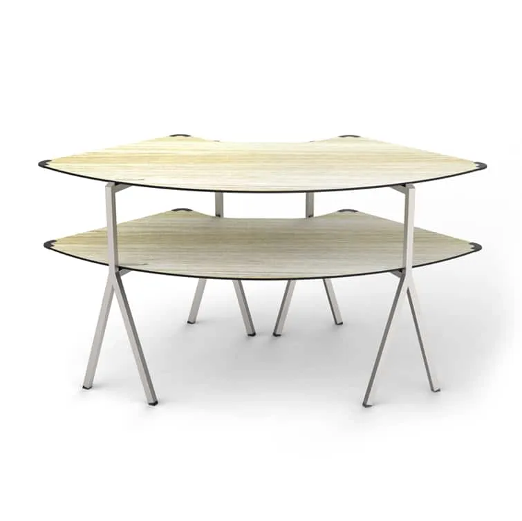 rosseto-mt-2006nws-modulite-table-system-2-ebenen-natural-wood-edelstahl image 1