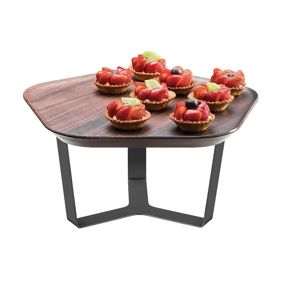 rosseto-forme-sm286-melamin-tablett-mit-7-riser-walnut-polygon-2-tlg image 1