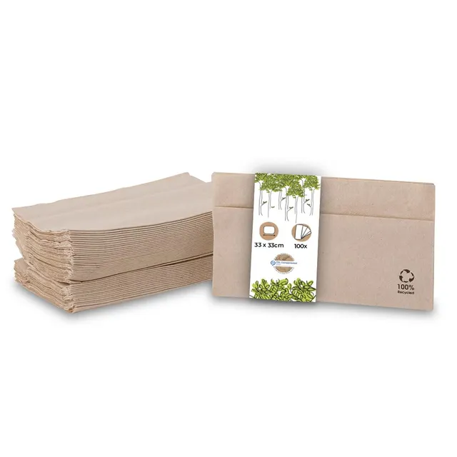 biozoyg-r-papierservietten-33x33-cm-recycling-1-8-falz-ungebleicht-100-st-ck image 1