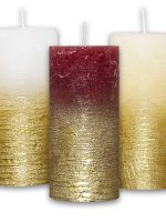 villaverde-rustikale-kerze-d68-h120-mm-metallic-gold-classic-candle image 2