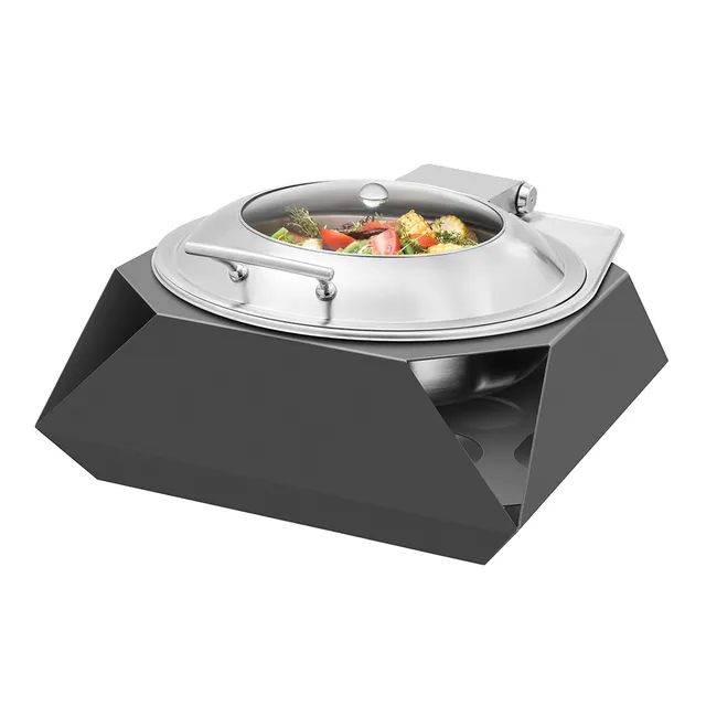 rosseto-round-diamond-multi-chef-chafing-dish-schwarz-sk050-2-teilig-mit-soft-cl image 1