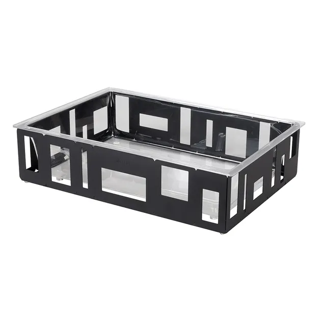 rosseto-sm114-extra-large-eishalter-rechteckig-schwarz-matt-mit-acryl-einsatz image 1