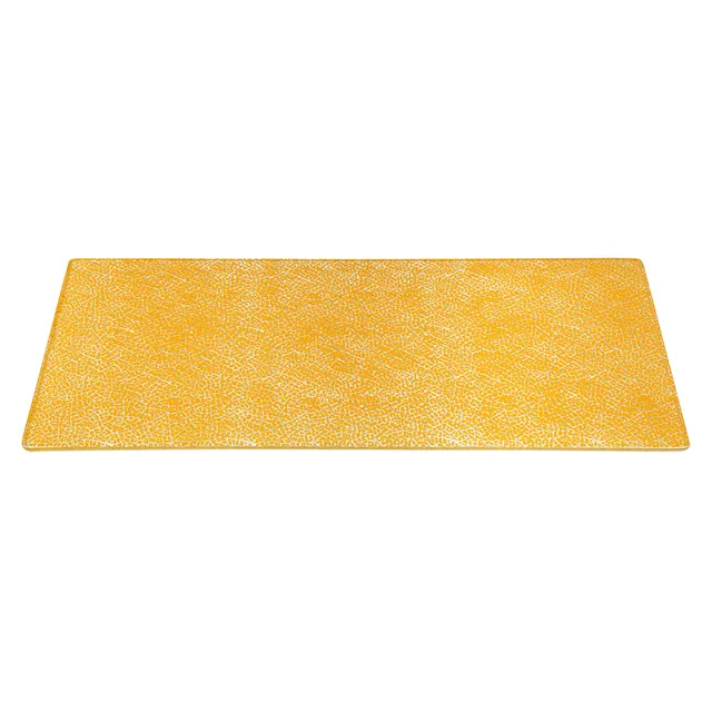 rosseto-kalderon-foglia-glasplatte-wide-rectangle-senf-handmade-glass-gls026m image 1