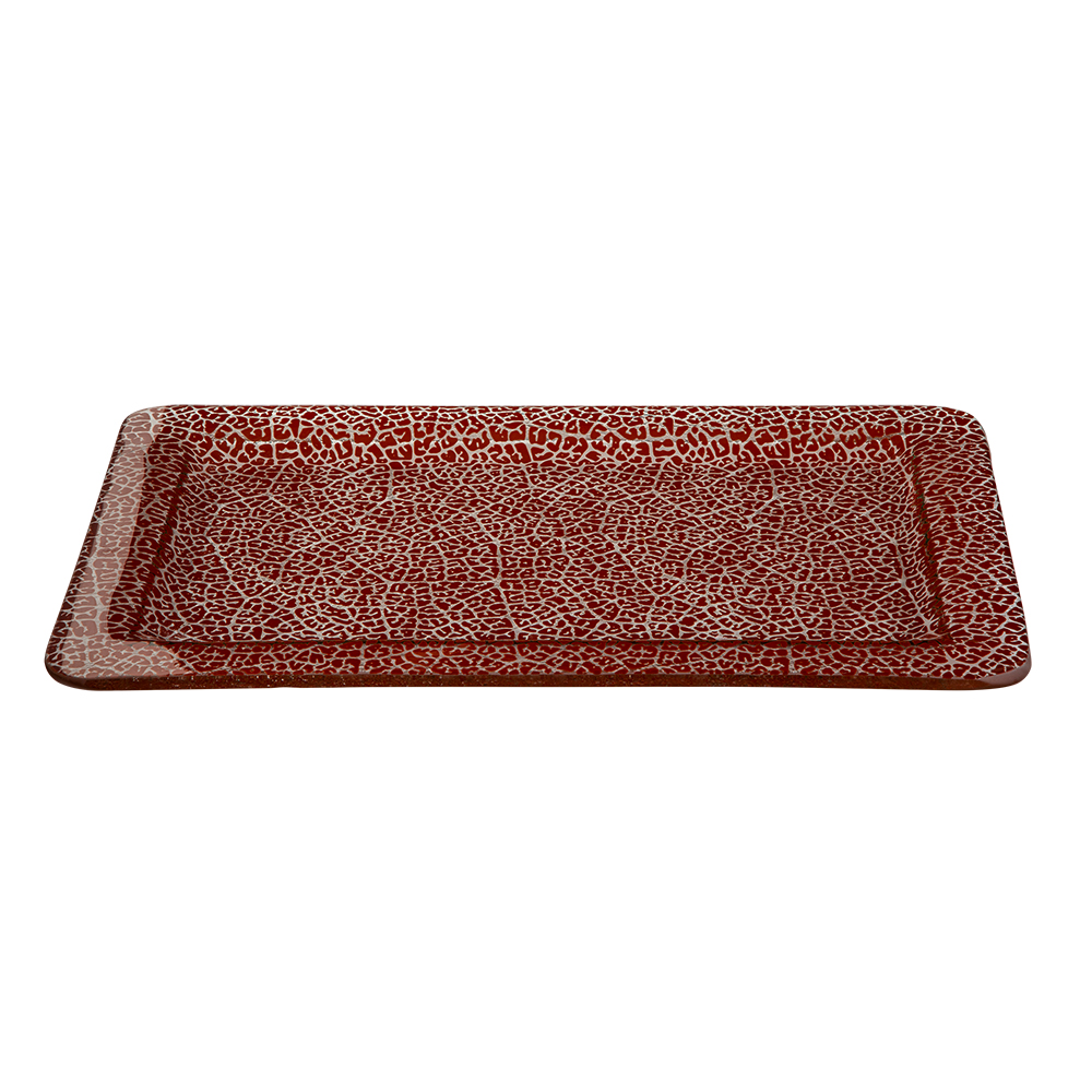 rosseto-kalderon-foglia-gls045c-platte-rechteckig-16-zoll-cognac-glas-handgemach image 1