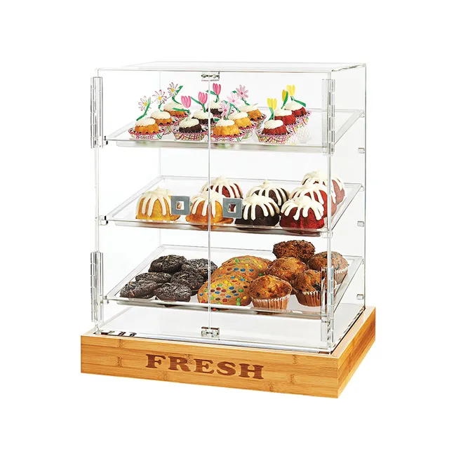rosseto-bd125-bakery-vitrine-2-t-rig-acryl-mit-fresh-bambussockel image 1
