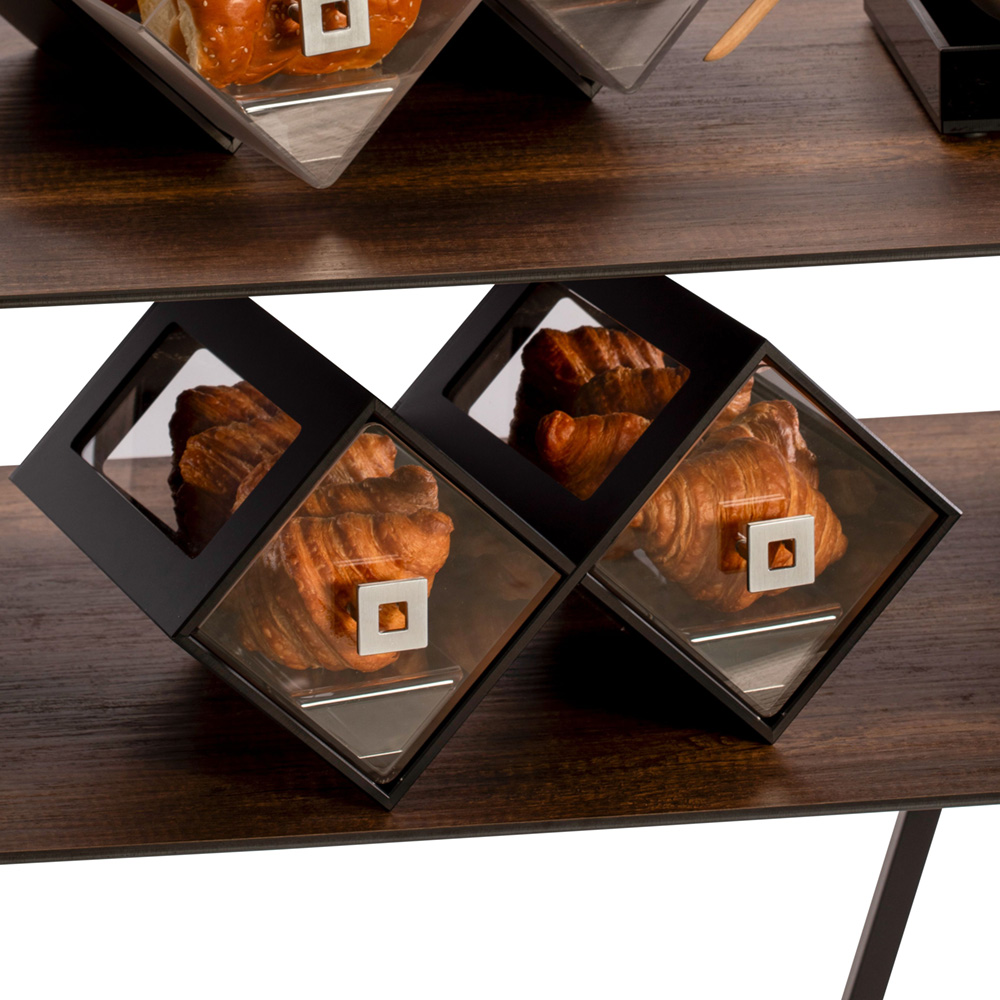 rosseto-bk200bl-honeycomb-bakery-doppelte-schwarze-b-ckerei-vitrine-mit-schublad image 1