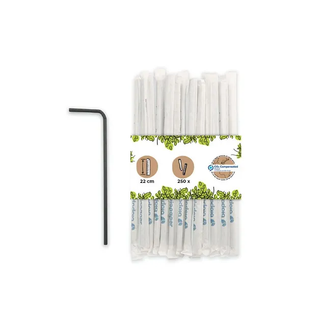 biozoyg-papier-trinkhalme-knick-22cm-schwarz-5mm-250-st-ck-einzeln-verpackt image 1
