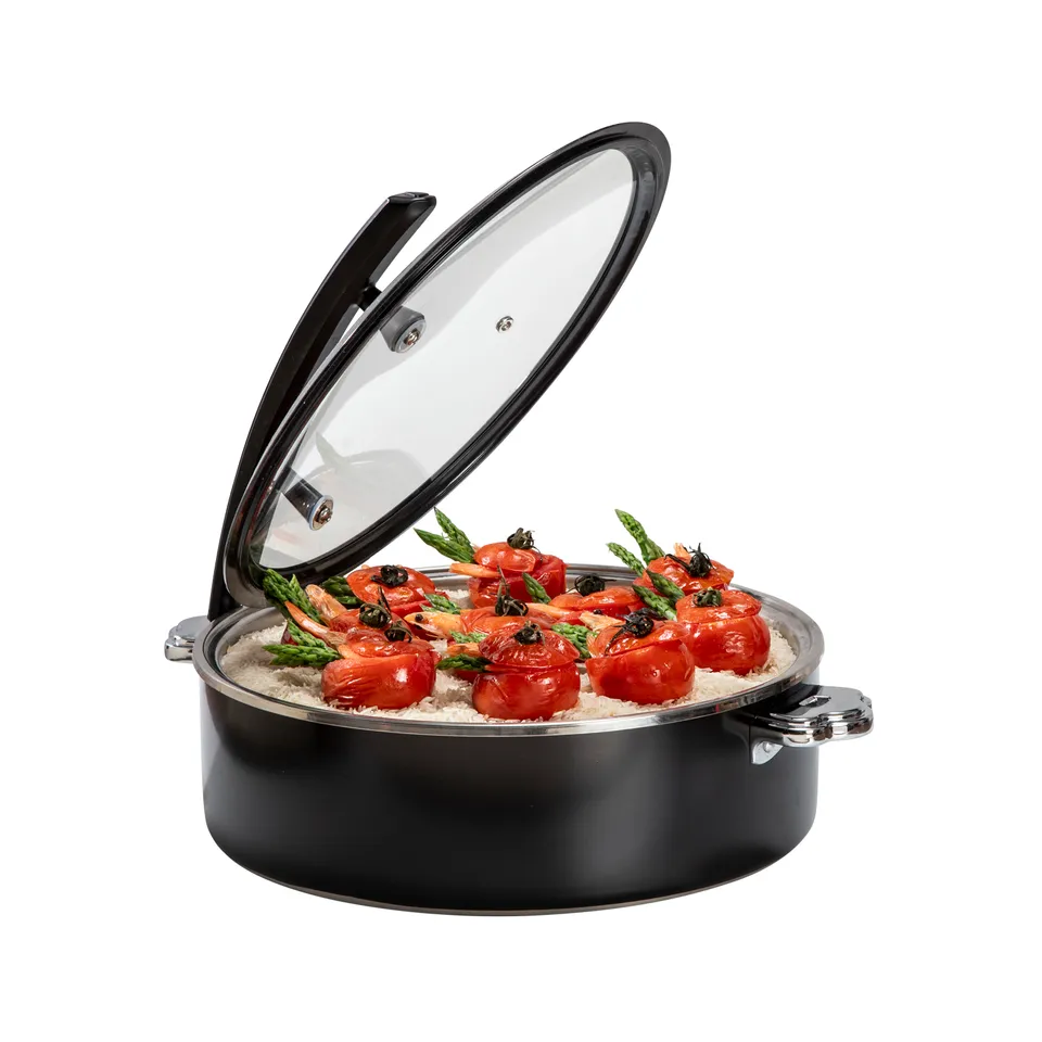 rosseto-rondeau-cw-ncb38b-buffet-server-rund-schwarz-7-4-liter-mit-pfanne image 1