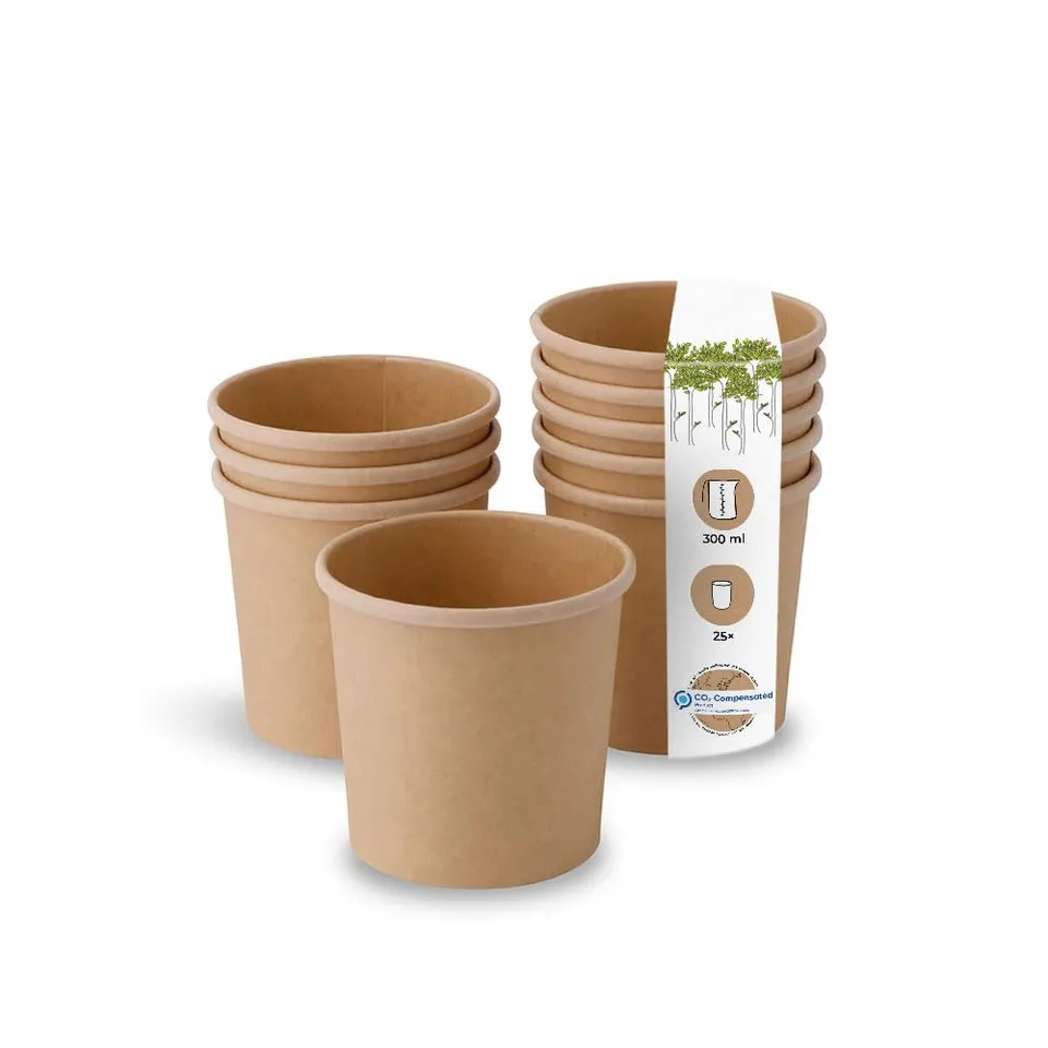 biozoyg-bio-lebensmittelbecher-kraftkarton-braun-300ml-25-st-ck image 1