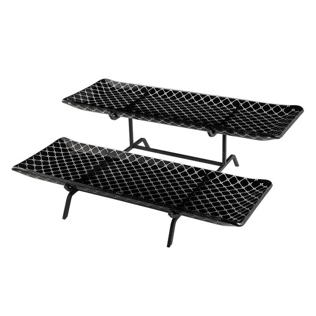 rosseto-kalderon-gst02bfp-st-nder-2-stufig-schwarz-mit-2-zenit-glas-trays-22-5-z image 1