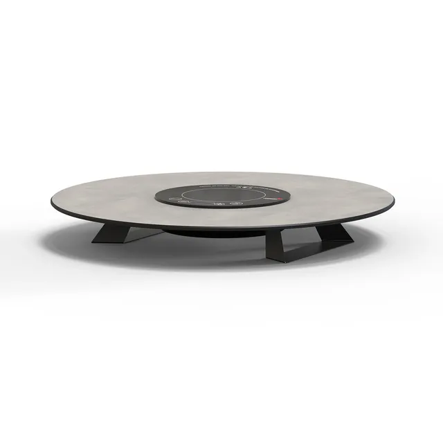 rosseto-alto-induction-riser-rund-25-zoll-concrete-gray-mit-3-zoll-schwarzen-bei image 1