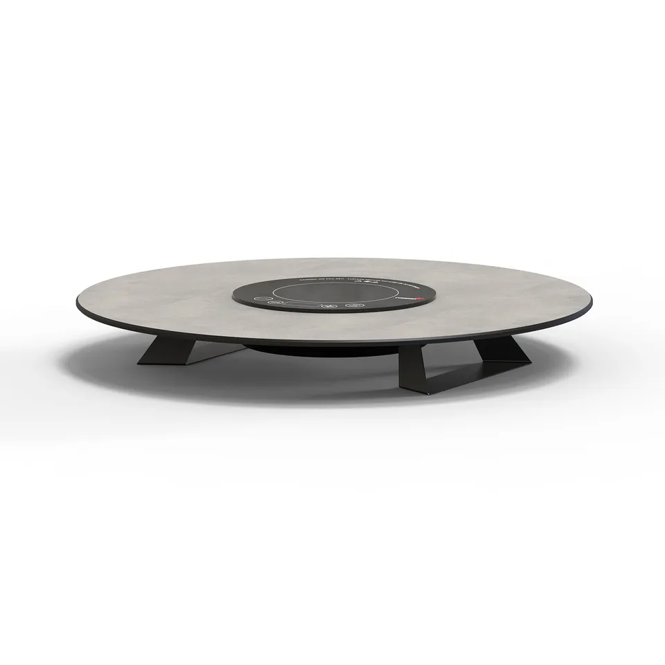 rosseto-alto-induction-riser-rund-25-zoll-concrete-gray-mit-3-zoll-schwarzen-bei image 1